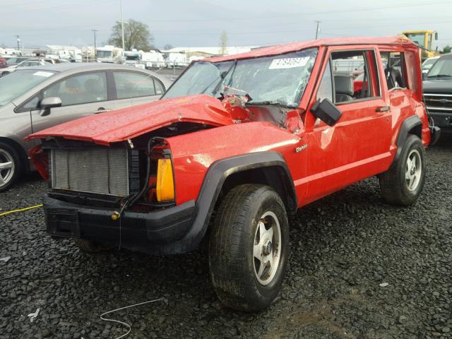 1J4FT27S9PL646399 - 1993 JEEP CHEROKEE RED photo 2