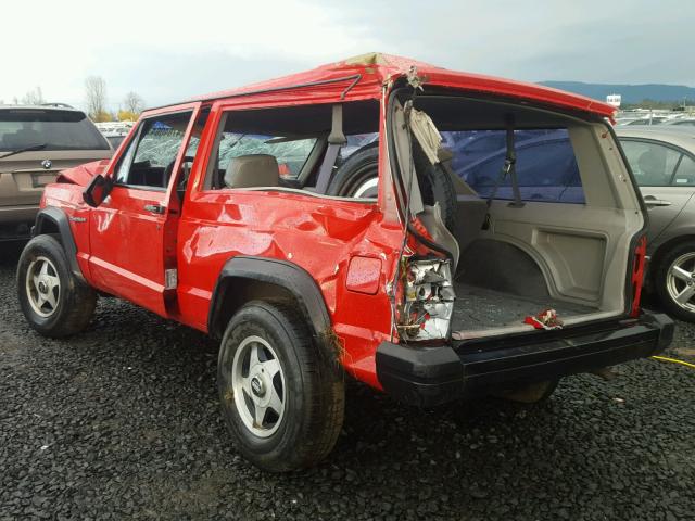 1J4FT27S9PL646399 - 1993 JEEP CHEROKEE RED photo 3