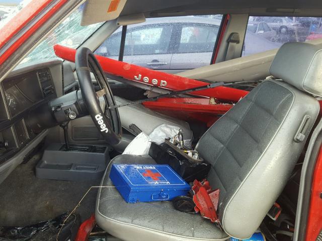 1J4FT27S9PL646399 - 1993 JEEP CHEROKEE RED photo 5