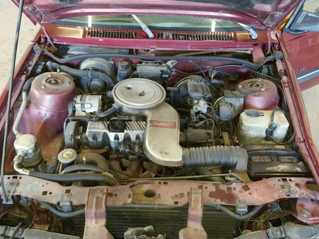 1G2JB51K2K7544123 - 1989 PONTIAC SUNBIRD LE BURGUNDY photo 7