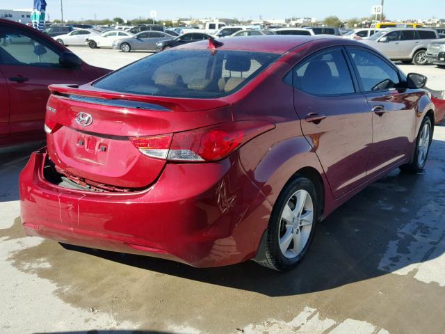 KMHDH4AE2DU672454 - 2013 HYUNDAI ELANTRA GL RED photo 4