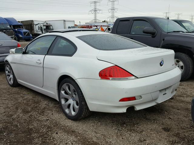 WBAEH13527CR46344 - 2007 BMW 650 I WHITE photo 3