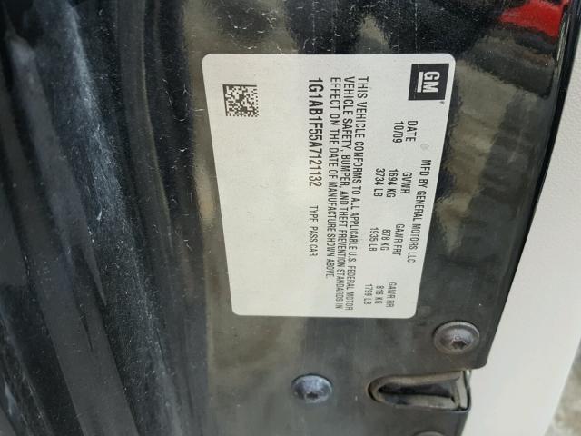 1G1AB1F55A7121132 - 2010 CHEVROLET COBALT LS BLACK photo 10