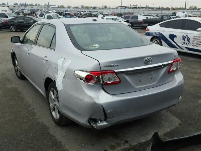 2T1BU4EE5DC014254 - 2013 TOYOTA COROLLA BA SILVER photo 3