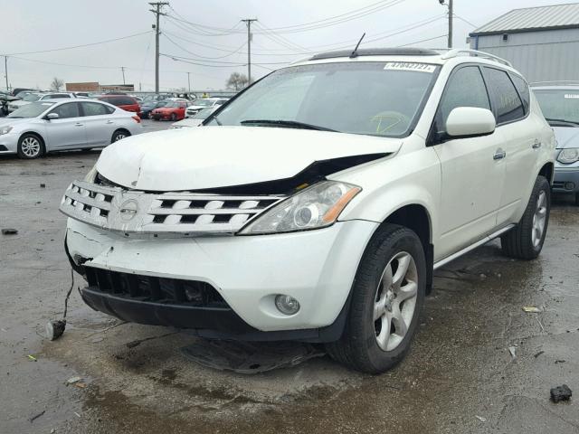 JN8AZ08W97W600272 - 2007 NISSAN MURANO SL WHITE photo 2