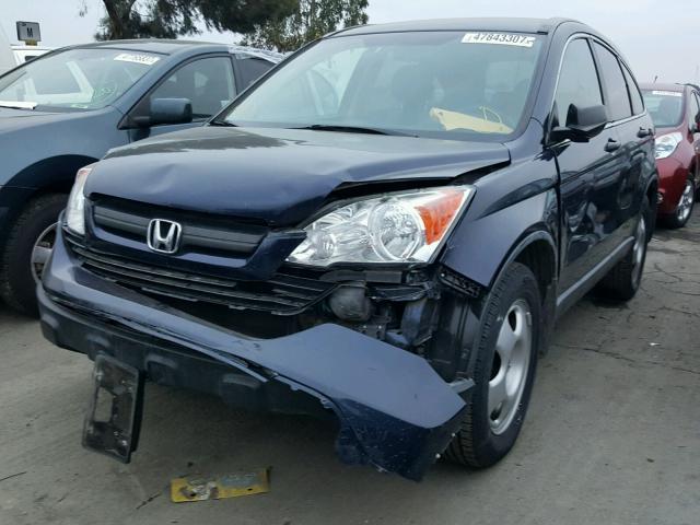 5J6RE38369L010451 - 2009 HONDA CR-V LX BLUE photo 2