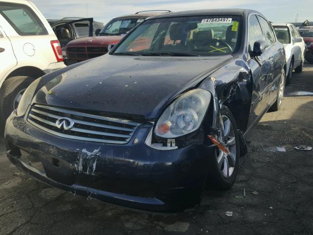 JNKCV51E95M213291 - 2005 INFINITI G35 BLUE photo 2