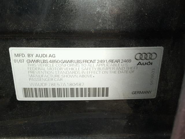 WAUDF78E57A180487 - 2007 AUDI A4 2.0T QU TWO TONE photo 10