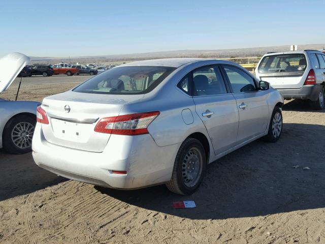 3N1AB7APXFY241617 - 2015 NISSAN SENTRA S SILVER photo 4