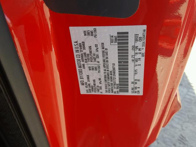 1FTRX17213NB28710 - 2003 FORD F150 RED photo 10