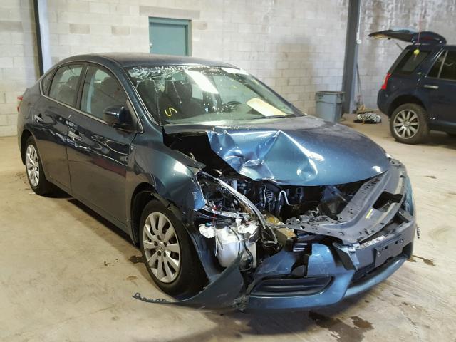 1N4AB7AP0DN909115 - 2013 NISSAN SENTRA S BLUE photo 1