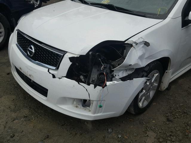 3N1AB6AP1CL619276 - 2012 NISSAN SENTRA 2.0 WHITE photo 9