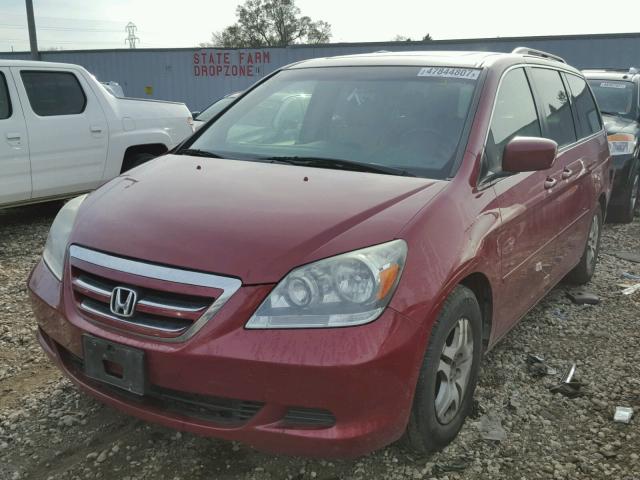 5FNRL386X6B432520 - 2006 HONDA ODYSSEY EX MAROON photo 2