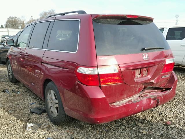 5FNRL386X6B432520 - 2006 HONDA ODYSSEY EX MAROON photo 3