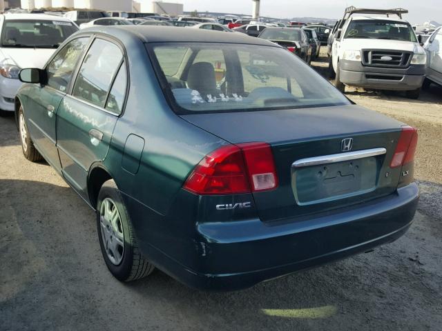 2HGES16521H516674 - 2001 HONDA CIVIC LX GREEN photo 3