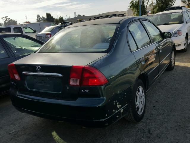 2HGES16521H516674 - 2001 HONDA CIVIC LX GREEN photo 4