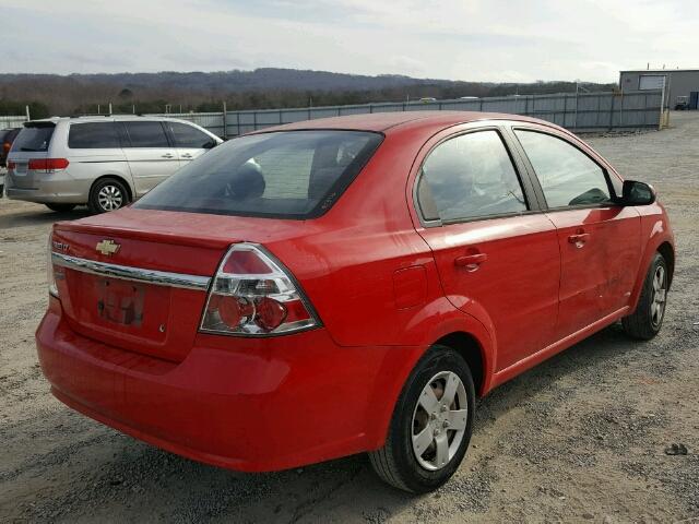 KL1TD5DE8BB140977 - 2011 CHEVROLET AVEO LS RED photo 4