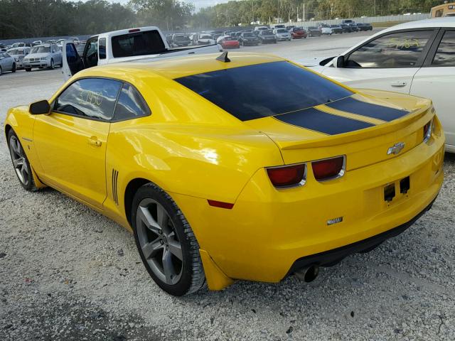 2G1FB1ED6B9196775 - 2011 CHEVROLET CAMARO LT YELLOW photo 3