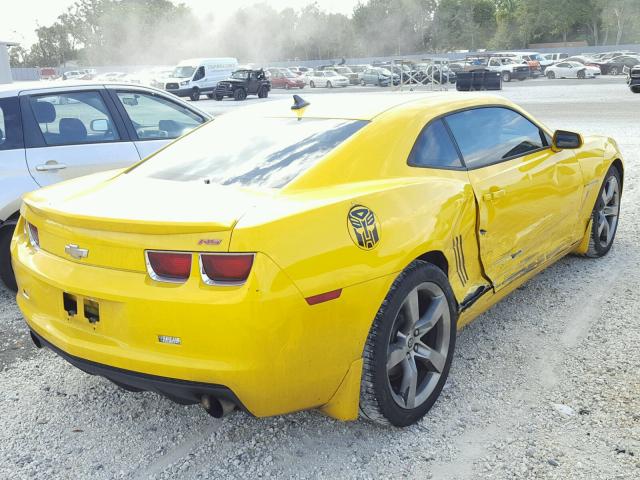 2G1FB1ED6B9196775 - 2011 CHEVROLET CAMARO LT YELLOW photo 4