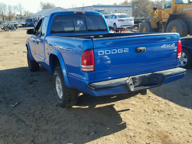 1B7GG22Y8WS751613 - 1998 DODGE DAKOTA BLUE photo 3