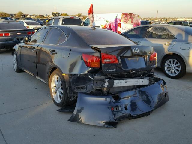 JTHBK262775046587 - 2007 LEXUS IS250 GRAY photo 3