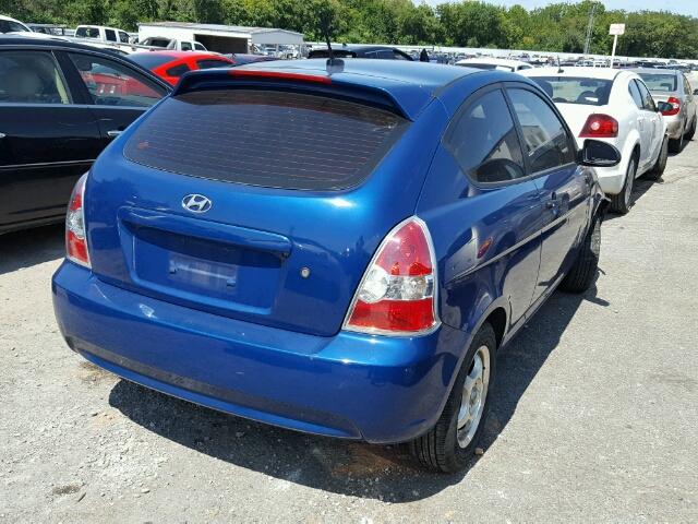 KMHCM36C08U079786 - 2008 HYUNDAI ACCENT GS BLUE photo 4