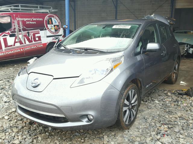 1N4AZ0CP2FC320629 - 2015 NISSAN LEAF S SILVER photo 2