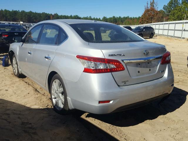 3N1AB7APXDL657824 - 2013 NISSAN SENTRA S SILVER photo 3