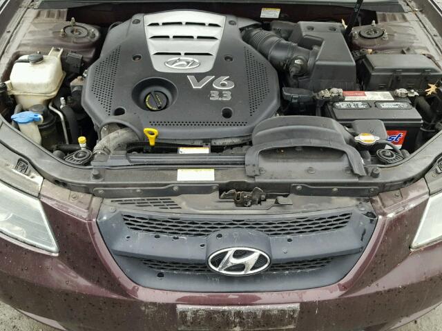 5NPEU46F46H046228 - 2006 HYUNDAI SONATA GLS MAROON photo 7