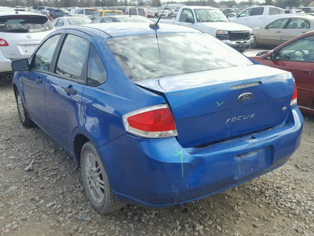 1FAHP3FN6AW293636 - 2010 FORD FOCUS SE BLUE photo 3