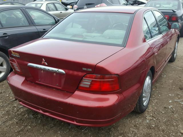 4A3AA46G3YE089782 - 2000 MITSUBISHI GALANT ES RED photo 4