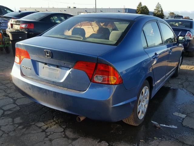 1HGFA165X7L140972 - 2007 HONDA CIVIC LX BLUE photo 4