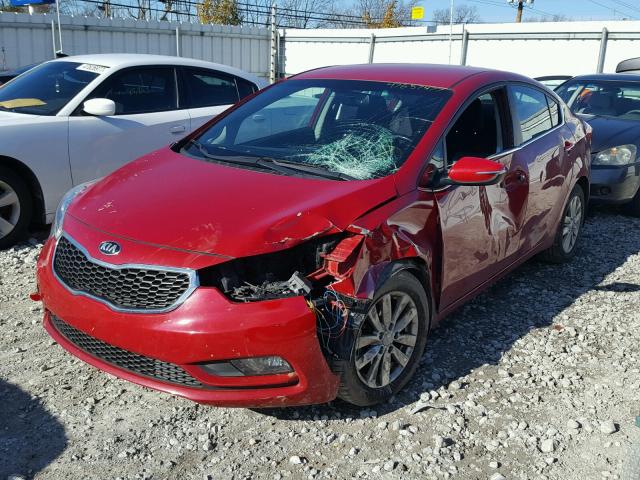 KNAFX4A82E5105535 - 2014 KIA FORTE EX RED photo 2