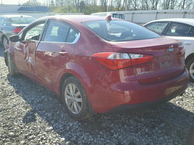 KNAFX4A82E5105535 - 2014 KIA FORTE EX RED photo 3