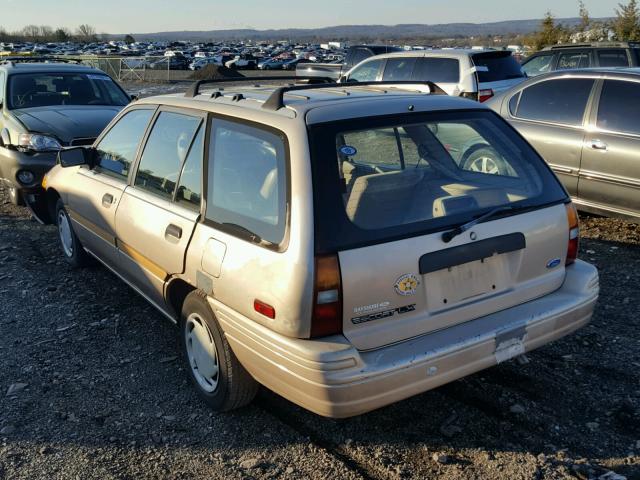 1FAPP15J2PW236647 - 1993 FORD ESCORT LX BEIGE photo 3