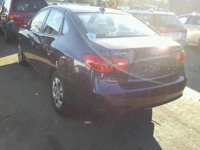 KMHDU46D59U752219 - 2009 HYUNDAI ELANTRA GL PURPLE photo 3