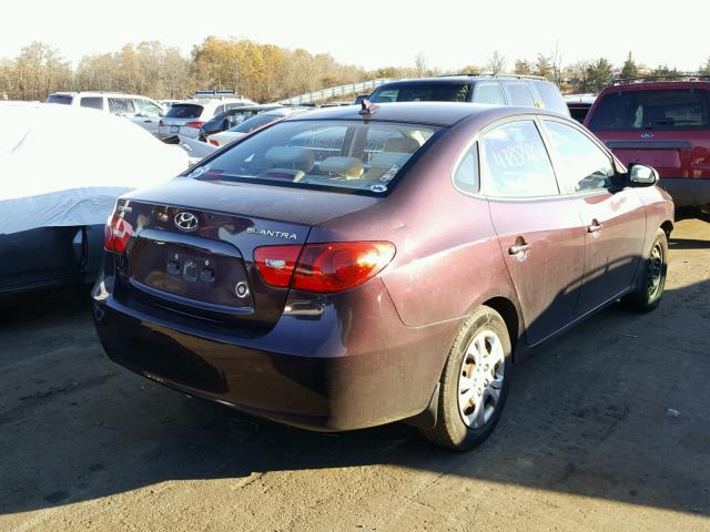 KMHDU46D59U752219 - 2009 HYUNDAI ELANTRA GL PURPLE photo 4