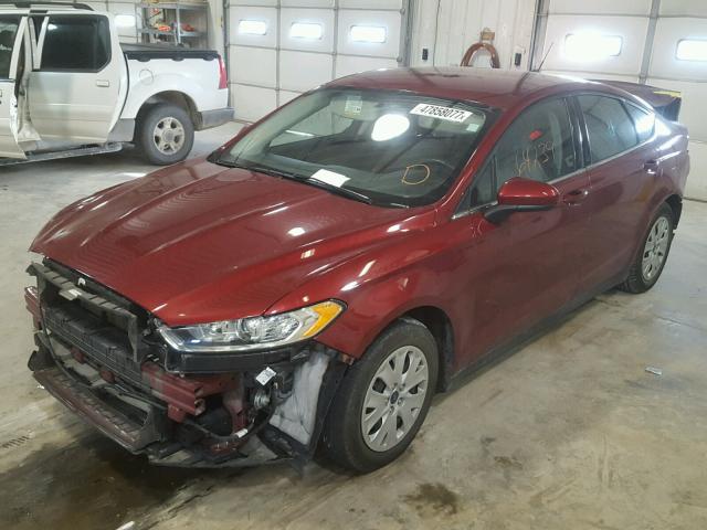 3FA6P0G78ER157457 - 2014 FORD FUSION S RED photo 2