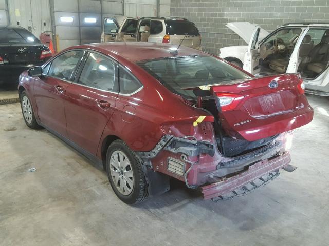 3FA6P0G78ER157457 - 2014 FORD FUSION S RED photo 3
