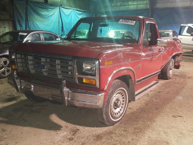 2FTCF15N5GCB58472 - 1986 FORD F150 RED photo 2