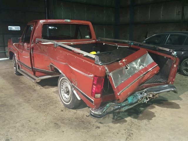 2FTCF15N5GCB58472 - 1986 FORD F150 RED photo 3