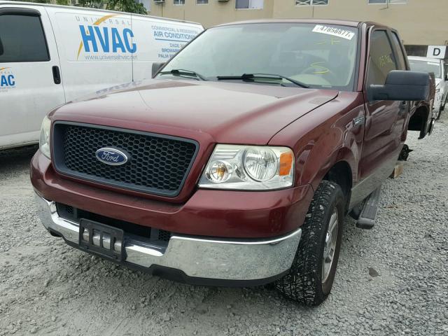 1FTPX12525NB93805 - 2005 FORD F150 RED photo 2