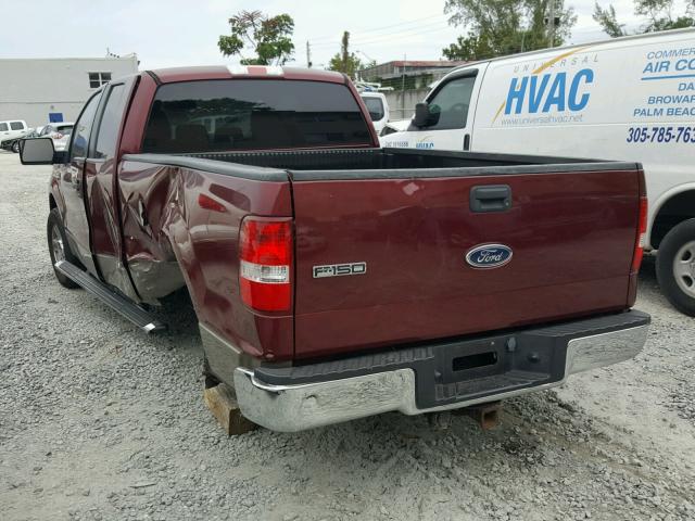 1FTPX12525NB93805 - 2005 FORD F150 RED photo 3