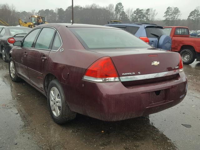 2G1WB55K879301202 - 2007 CHEVROLET IMPALA LS MAROON photo 3