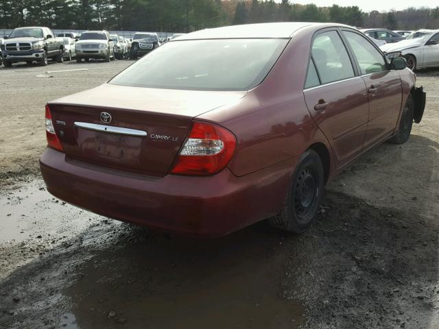 4T1BE32K22U563276 - 2002 TOYOTA CAMRY LE RED photo 4