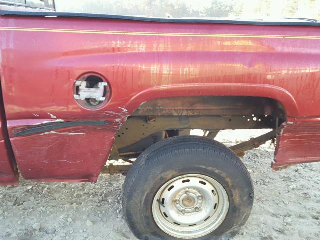 3B7HC12Y1WG179527 - 1998 DODGE RAM 1500 BURGUNDY photo 9