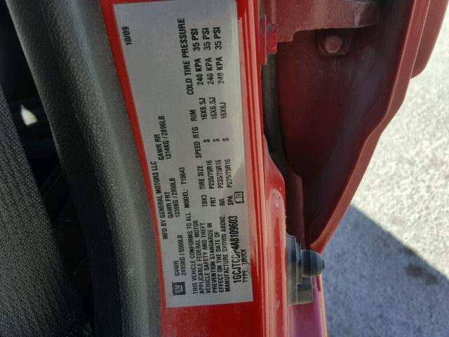 1GCJTCDP4A8109603 - 2010 CHEVROLET COLORADO L RED photo 10