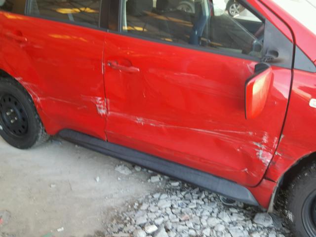 JTKKT624250098483 - 2005 TOYOTA SCION XA RED photo 9