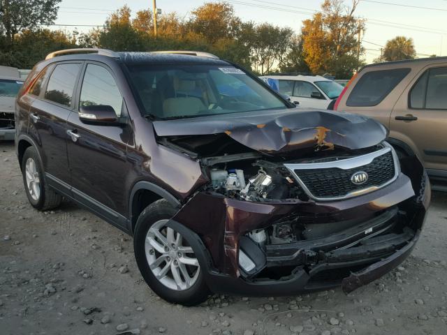 5XYKT3A68EG439551 - 2014 KIA SORENTO LX BURGUNDY photo 1