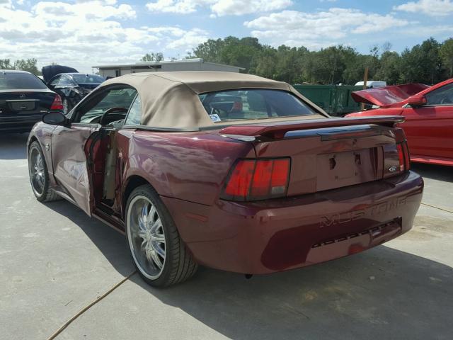 1FAFP44604F156186 - 2004 FORD MUSTANG BURGUNDY photo 3